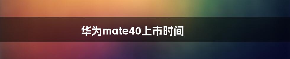 华为mate40上市时间