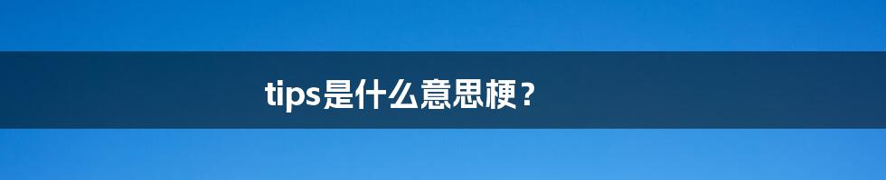 tips是什么意思梗？