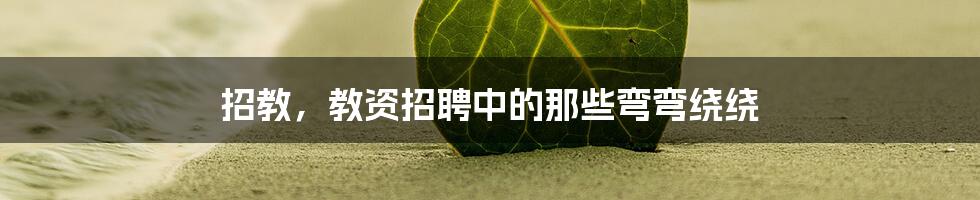 招教，教资招聘中的那些弯弯绕绕