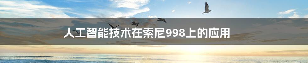 人工智能技术在索尼998上的应用