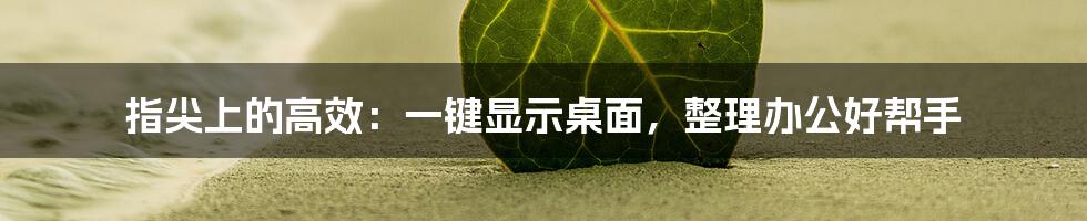 指尖上的高效：一键显示桌面，整理办公好帮手