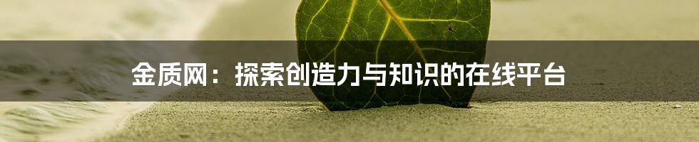 金质网：探索创造力与知识的在线平台