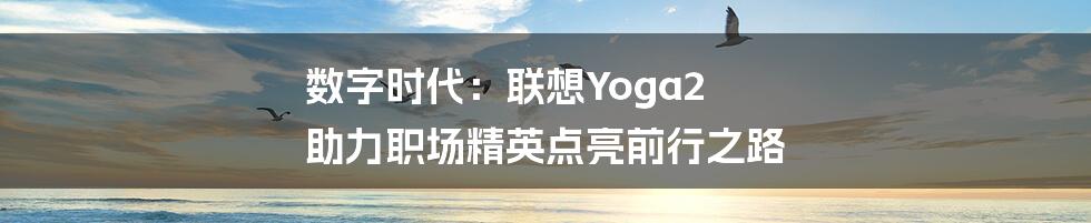 数字时代：联想Yoga2 助力职场精英点亮前行之路