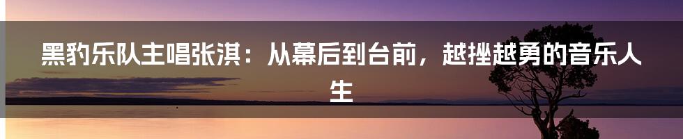 黑豹乐队主唱张淇：从幕后到台前，越挫越勇的音乐人生