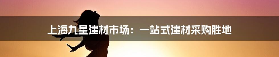 上海九星建材市场：一站式建材采购胜地