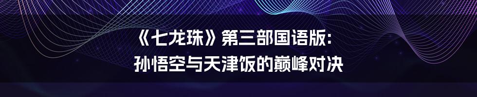 《七龙珠》第三部国语版: 孙悟空与天津饭的巅峰对决