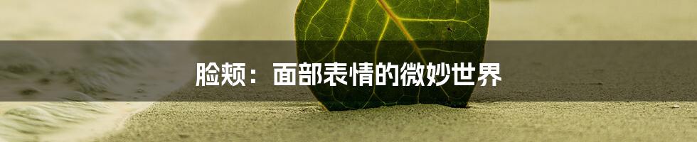 脸颊：面部表情的微妙世界