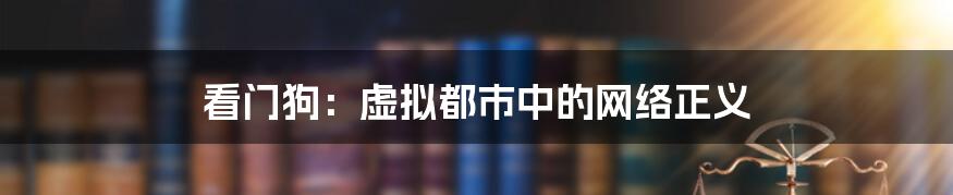 看门狗：虚拟都市中的网络正义