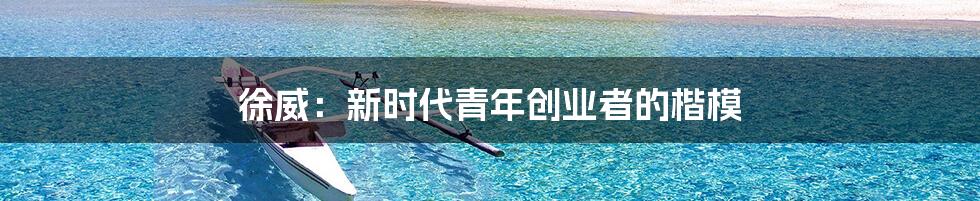 徐威：新时代青年创业者的楷模