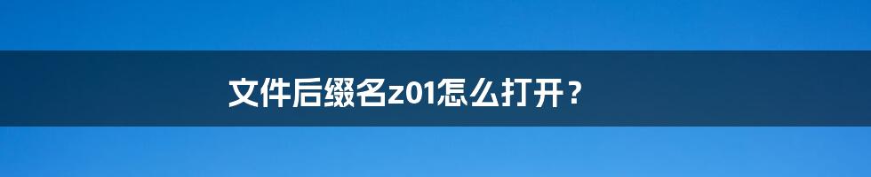 文件后缀名z01怎么打开?