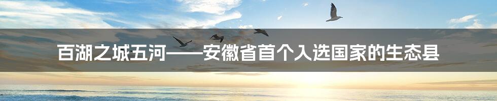 百湖之城五河——安徽省首个入选国家的生态县