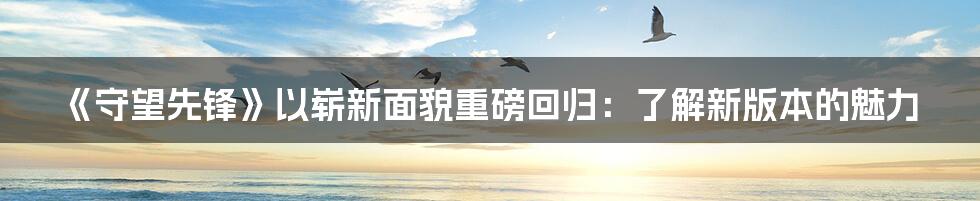 《守望先锋》以崭新面貌重磅回归：了解新版本的魅力