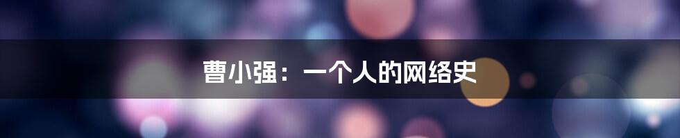 曹小强:一个人的网络史