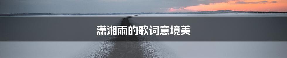 潇湘雨的歌词意境美