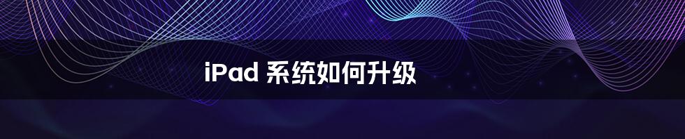 iPad 系统如何升级