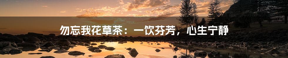 勿忘我花草茶:一饮芬芳,心生宁静