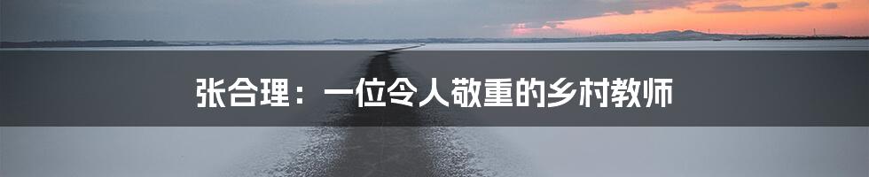 张合理：一位令人敬重的乡村教师