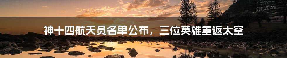 神十四航天员名单公布,三位英雄重返太空