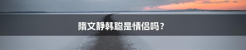 隋文静韩聪是情侣吗？