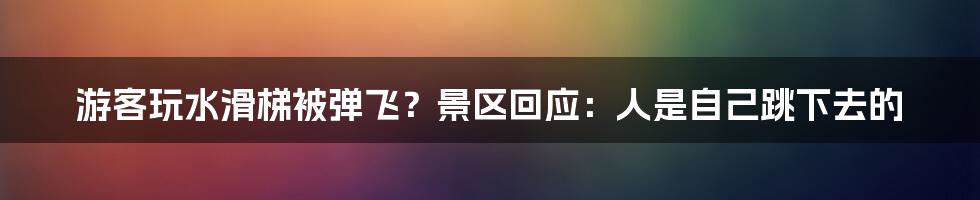 游客玩水滑梯被弹飞？景区回应：人是自己跳下去的