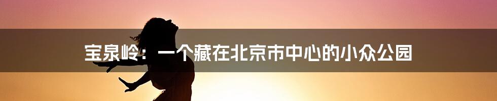 宝泉岭：一个藏在北京市中心的小众公园