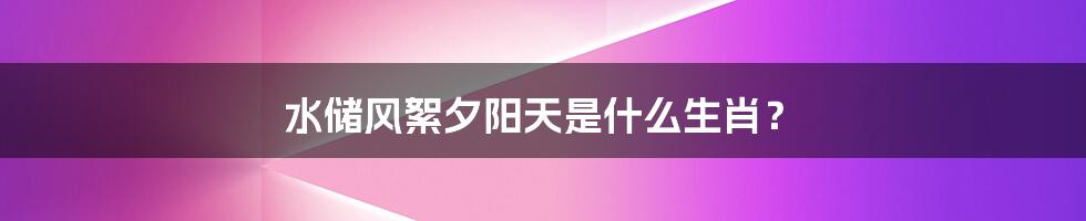 水储风絮夕阳天是什么生肖?