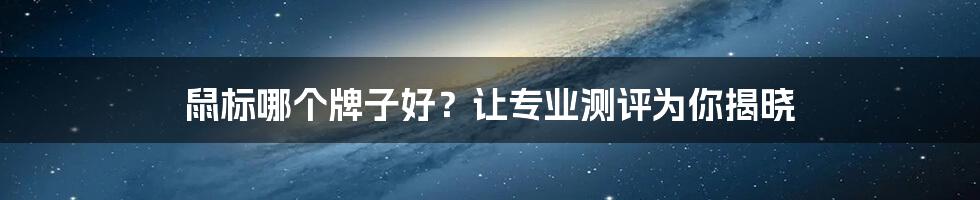 鼠标哪个牌子好？让专业测评为你揭晓