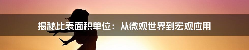 揭秘比表面积单位：从微观世界到宏观应用