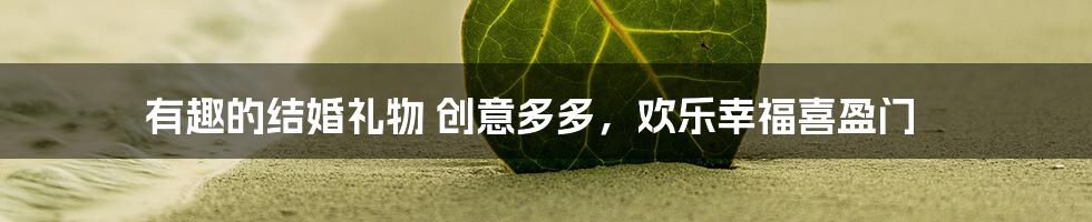 有趣的结婚礼物 创意多多，欢乐幸福喜盈门