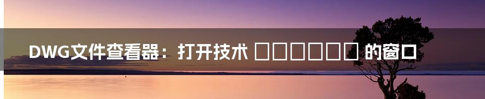 DWG文件查看器:打开技术 чертеж 的窗口