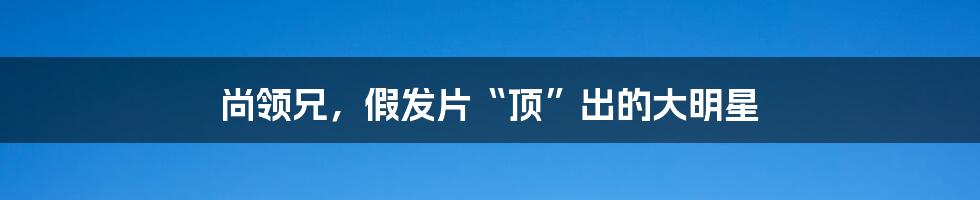 尚领兄，假发片“顶”出的大明星