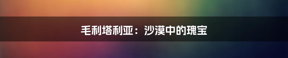 毛利塔利亚：沙漠中的瑰宝