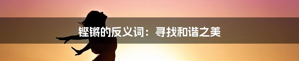 铿锵的反义词:寻找和谐之美