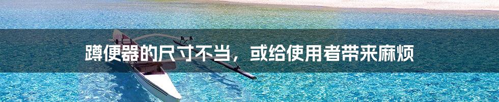 蹲便器的尺寸不当,或给使用者带来麻烦