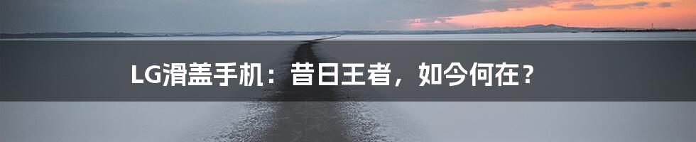 LG滑盖手机:昔日王者,如今何在?