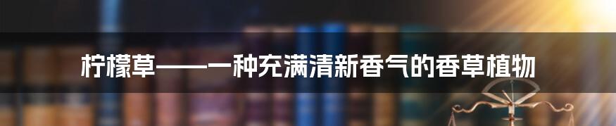 柠檬草——一种充满清新香气的香草植物