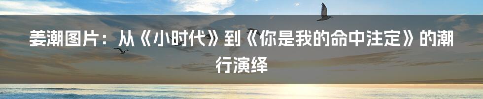 姜潮图片：从《小时代》到《你是我的命中注定》的潮行演绎