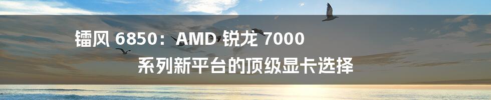 镭风 6850：AMD 锐龙 7000 系列新平台的顶级显卡选择