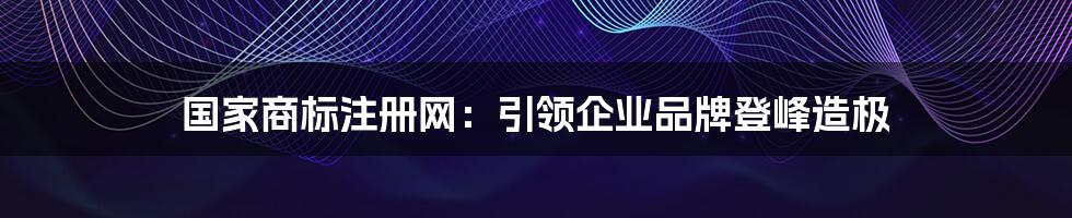 国家商标注册网：引领企业品牌登峰造极