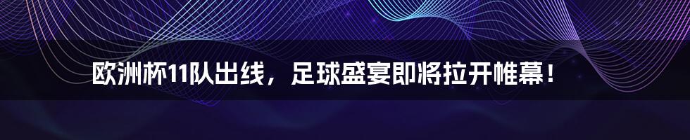 欧洲杯11队出线,足球盛宴即将拉开帷幕!