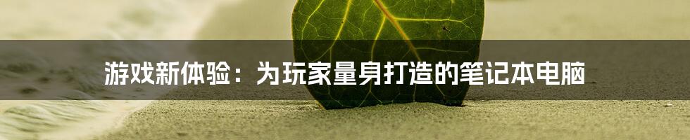 游戏新体验：为玩家量身打造的笔记本电脑