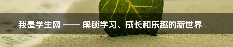 我是学生网 —— 解锁学习、成长和乐趣的新世界