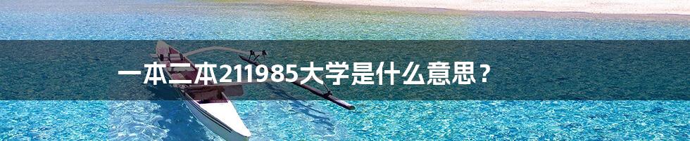 一本二本211985大学是什么意思?