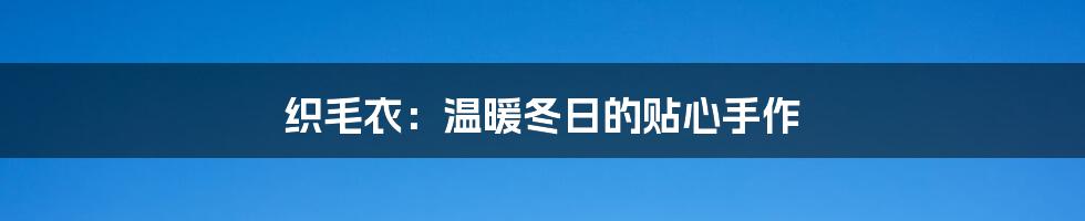 织毛衣：温暖冬日的贴心手作