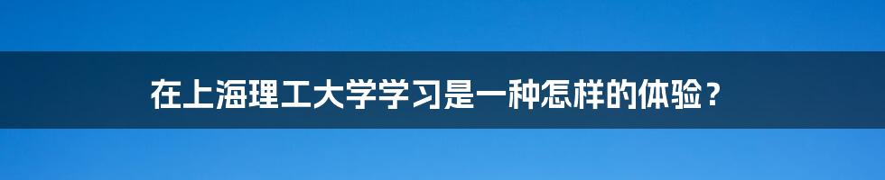 在上海理工大学学习是一种怎样的体验?