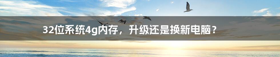 32位系统4g内存,升级还是换新电脑?
