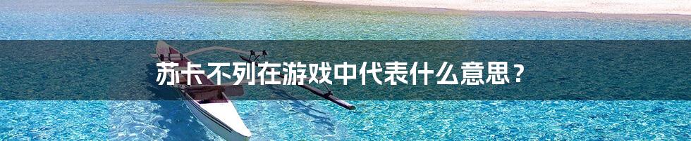 苏卡不列在游戏中代表什么意思?