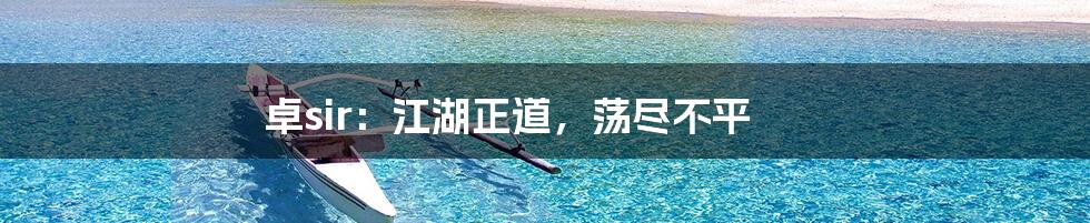 卓sir：江湖正道，荡尽不平