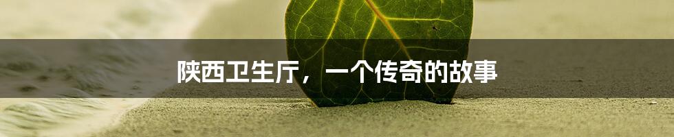 陕西卫生厅,一个传奇的故事