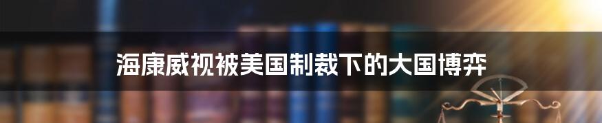 海康威视被美国制裁下的大国博弈